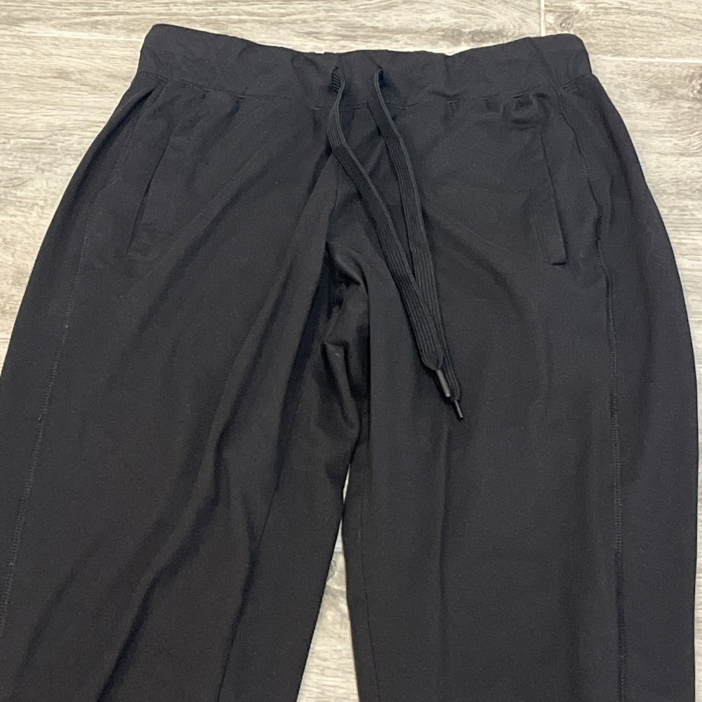 VIVELY Black Joggers Pants Womens Size S Drawstring Zip Pockets Athleisure - Picture 2 of 7